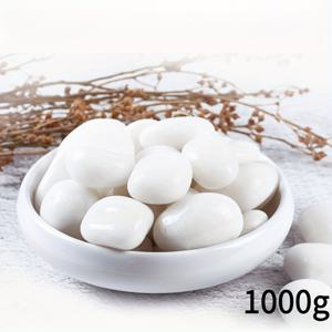 TEMU 광택 있는 흰색 자갈 - 500g/1000g/2000g, 정원 길, 화분 및 수족관 장식용 지속 가능한 천연 돌, 청소 필요 없음