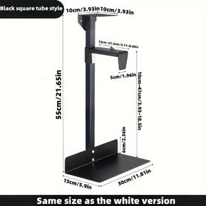 TEMU 헤비듀티 조절 가능한 CPU 스탠드 - 벽 또는 데스크탑 마운트, 최대 55lbs 지지, 넓은 범위의 높이 및 너비 설정, 강철 구조, 블랙/화이트 사무용 가구