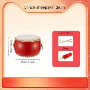 TEMU 전문 소가죽 타이코 드럼 세트 - 멀릿과 운반용 스트랩 포함 - 공연을 위한 정통 일본식 타악기 - 3/5/6인치 크기 제공