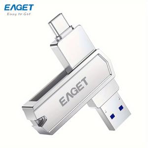 TEMU 1pc EAGET 2-in-1 USB 3.2 고속 플래시 드라이브 - 듀얼 USB-A/Type-C 커넥터가 장착된 멀티 기능 썸 드라이브( 휴대전화, PC, 컴퓨터용) - 다기능 외장 저장소 메모리 스틱