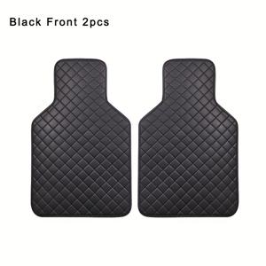 TEMU 2pcs/4pcs 자동차 바닥 매트, 일반 방수 자동차 체크 무늬 카펫, 가죽, 자동차 카펫 액세서리, SUV 및 트럭 프로텍터, 자동차 액세서리