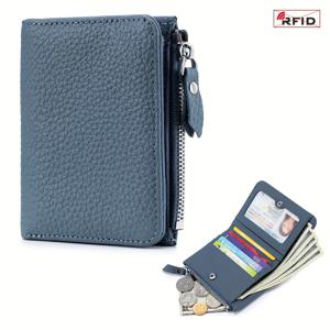 TEMU RFID 차단 여성 지갑, 패션 상피 가죽, 슬림한 짧은 지갑, 대용량, 일본 스타일, 지퍼 잠금, 폴리에스터 안감, 열쇠 체인 액세서리, 신용 카드 보관함, 대륙 형태 인자, 습식 클린, 엣지 페인트 - 인쇄 디자인 없음