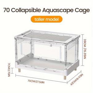 TEMU 고급 아크릴 햄스터 서식지 - 접이식, 투명 케이지와 풍경 기능이 있는 소형 애완동물용