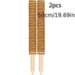 TEMU 몬스테라 및 등반 식물용 2개 스택 가능한 이끼 막대 - 코이르 토템 지지대, 연갈색, 실내 화분 식물, 스파그넘