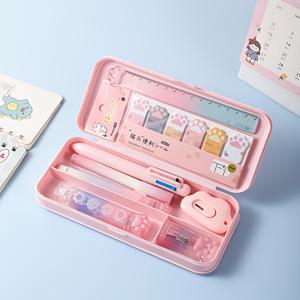 TEMU 9pcs 연속되는 색상 고양이 발 모양의 문구 세트, 내구성이 뛰어난 플라스틱 학교 용품, 이상적인 학생 선물, 실용적인 노트북, 연필, 지우개, 등