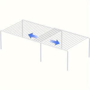 TEMU 공간 절약형 확장형 주방 선반 - 카운터탑 및 캐비닛용 방청 금속 정리대, 미끄럼 방지 양념 선반, 주방 식료품 선반, 캐비닛 정리대