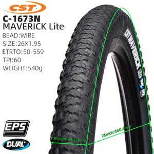 TEMU 1개 CST Maverick Lite CST-1673N 산악 자전거 타이어, 널링 트레드, 와이어 비드, XC MTB용 오픈 타이어, 고무 재질