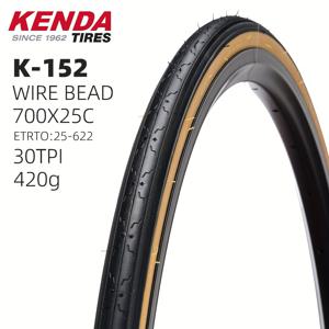 TEMU KENDA K152 로드 바이크 타이어, 700x25C - 내구성 있는 30TPI 고무와 스타일리시한 노란색 사이드월, 도시 통근 및 사이클링용 반매끄러운 마감