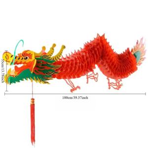 TEMU 1개 3D 종이 용춤 펜던트 - 중국의 새해, 결혼식 및 축하 행사에 완벽 | 전원 필요 없음 | 다용도 파티 장식