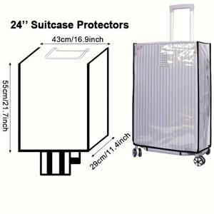 TEMU 방수 및 스크래치 방지 여행용 가방 커버 - 투명, 조절 가능한 사이즈로 여행 보호 및 보관 (4가지 사이즈로 구매 가능)