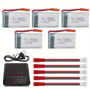 TEMU 고성능 3.7V 800mAh 리포 배터리 USB 충전기 포함 - SYMA, MJX 및 기타 RC 드론과 호환되는 JST 플러그