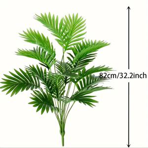 TEMU 1개 생동감 있는 열대 야자수 인공 식물 - 32인치 자외선 방지 인조 녹색, 실내외 장식에 완벽, 조류 & 몬스테라 델리시오사 품종, 용기 필요 없음, 야자수 장식