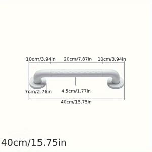 TEMU 1개 스테인리스 스틸 욕실 그랩 바, 30/40/50cm 조절 가능한 욕조, 샤워기, 화장실용 손잡이 - 장애인, 노인, 장애인, 부상 회복을 위한 안전 지원, 욕실 액세서리