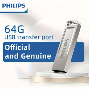 TEMU 필립스 고속 USB 플래시 드라이브 - 내구성 있는 금속 USB 스틱, 100Mb/s 읽기 속도, 8G/16G/32G/64G 옵션, 노트북 사진 및 비디오 저장에 이상적