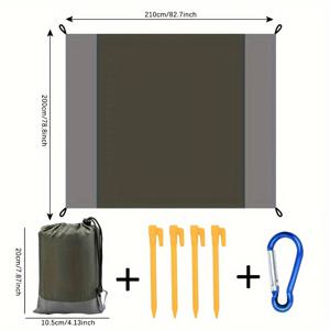 TEMU 방수 피크닉 담요 78x83 인치, 초대형 야외 해변 매트, 캠핑 하이킹 여행 장비, 폴리에스터 원단, 올 시즌, 단색, 손세탁 또는 드라이클리닝