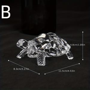 TEMU 행운의 풍수 거북이 조각상 - 홈 & 오피스 책상 장식용 미니어처 유리 거북이 동상, 결혼식이나 어머니의 날 선물로 완벽함