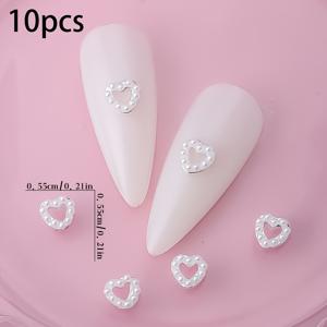 TEMU 10pcs 데이 러브 하트 라인스톤 찬스, 3D 합금 네일 아트 보석, 향이 없는, 다기능 DIY 액세서리, 손톱, 신발, 옷, 가방, 공예 장식