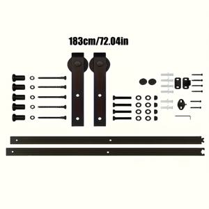 TEMU 미국식 문짝 철제 레일, 도어 슬라이드, 문짝 액세서리, 옷장 목재 문 트랙 완전 세트 하드웨어
