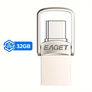 TEMU EAGET 고속 미니 USB-C 플래시 드라이브 - 32GB/64GB/128GB, 듀얼 OTG & USB Type-C 메모리 스틱, 맥북, 태블릿, PC 및 스마트폰용