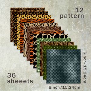 TEMU 36장 6인치 (, 호랑이, 물고기 비늘, 점박이) 스크랩북용 얇은 종이, 총알 다이어리, 쓰레기 잡지, 인사말 카드 배경, 사진 앨범 및 공예에 적합