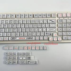 TEMU 1pc 만화 스타일 125-키 PBT 키캡, XDA , 열 승화, 68/75/98//108 기계식 키보드와 호환