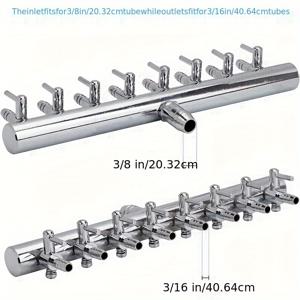 TEMU 스위치용 독립형 어항 가스 분배기, 조절 밸브 및 공기 흐름 제어 레버 - 크롬 구리 어항 연못 분배 펌프 액세서리, 스위치용 가스 분배기