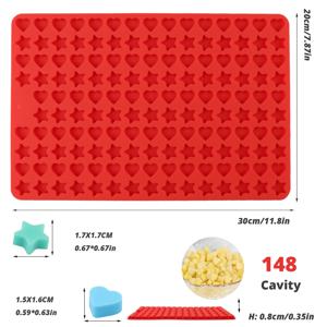 TEMU 크리스마스 실리콘 캔디 몰드 - 하트 & 별 모양, 초콜릿, 구미, 쿠키, 푸딩, 젤리용 BPA 프리 - 휴일 베이킹에 완벽