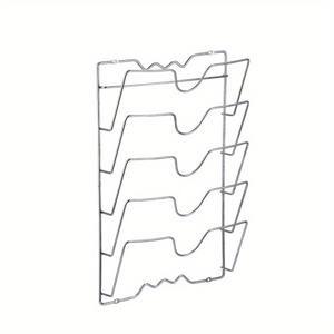 TEMU 1개의 현대적인 스테인리스 스틸 냄비 뚜껑 정리함, 벽걸이식 다단 랙, 주방 보관용, 뚜껑 및 도마용 공간 절약 거치대, 마그네슘 로드 없음, 무료
