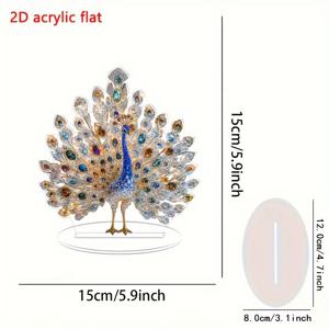 TEMU 아트 데코 디자인의 우아한 공작 아크릴 조각, 5.9