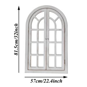 TEMU 러스틱 팜하우스 아치형 창틀 벽 장식 - 거실, 주방, 침실 또는 현관을 위한 화이트 플로럴 디자인의 샤비 시크 목재 걸이 장식 - 추수감사절과 크리스마스 선물, 홈 데코에 완벽함