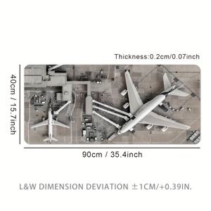 TEMU 항공기 공항 디자인이 적용된 확장형 게임 마우스 패드 - 정밀 잠금 가장자리, 세척 가능 및 미끄럼 방지 표면이 있는 대형 두꺼운 고무 책상 매트 - 컴퓨터, e스포츠용 - 이상적인 선물