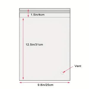 TEMU 100개 투명 대형 자가 밀봉 셀로판 백 - 선물 포장, 옷 보관, 장식품 및 사탕 진열을 위한 내구성 있고 투명한 디자인!