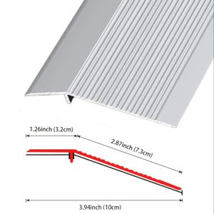 TEMU 문간, 문턱, 경사로, 타일 및 라미네이트 판자를 위한 알루미늄 바닥 전환 트림 - 1개, 조절 가능한 높이 0.3~1.6인치, 타일 대 타일, 타일 대 목재, 목재 대 카펫 문간 전환 스트립 바