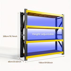 TEMU 4단 강력한 스틸 보관 랙, 조절 가능한 선반, 파우더 코팅, 볼트 연결 메탈 선반 유닛, 도구, 의류, 자동차 부품, 스포츠 용품을 위한 다목적 정리함, 조립 필요|수납정리함|정리함|틈새선반