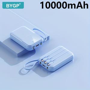 TEMU 10000mAh 휴대용 파워 뱅크, PD20W 고속 충전, 내장 충전 케이블/LED 전원 디스플레이 포함, 아이폰/ 모바일 폰 및 디지털 전자 기기에 적합, 야외, 비상 전원 저장 배터리 팩, 선물|보조배터리|보조배터리20000