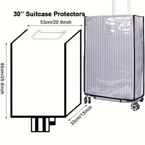 TEMU 방수 및 스크래치 방지 여행용 가방 커버 - 투명, 조절 가능한 사이즈로 여행 보호 및 보관 (4가지 사이즈로 구매 가능)