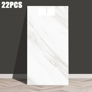 TEMU 22pcs Marble 자체 접착 벽 타일 스티커, 전통 스타일 PE 플라스틱, 광택 있는 마감, 우주 테마, 단일 사용, 열 저항, 주방 및 욕실 리노베이션용 방수