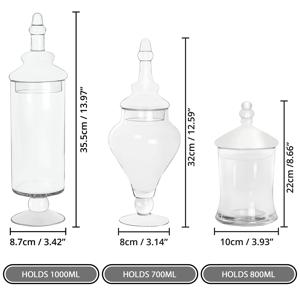 TEMU 3개 팩 유리 약사 항아리 세트, BPA 프리, 식기 세척기 안전, 누출 방지, 둥근 플립 탑 용기, 사탕, 쿠키, 식품 보관 용, 주방 디스플레이 및 파티 용도