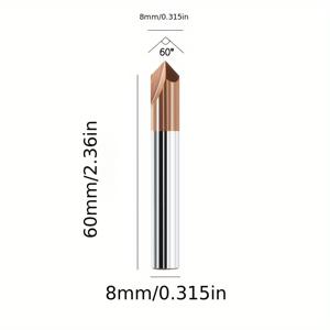 TEMU JRDS 챔퍼 엔드 밀 - 60° 3-8mm HRC55 코팅, 카바이드 소재, 정밀 절단용 V자형 라우터 비트, 금속 CNC 기계에 내구성, 상세 밀링 작업에 이상적