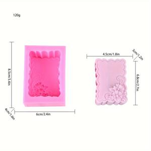 TEMU 1개 듀얼 캐비티 꽃무늬 실리콘 몰드, DIY 비누, 아로마테라피 캔들 및 3D 퐁당 케이크 장식용 - 주방 베이킹 도구