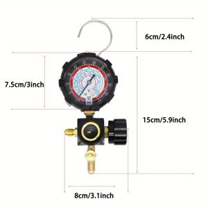 TEMU R134A 냉매 압력 게이지 세트 R410A R22 R404A AC, 저압 및 고압 측정, 누출 밸브, 자동차 에어컨 변환 도구, 금속 재질