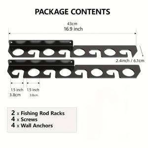 TEMU 다용도 벽걸이 낚싯대 홀더 - 쉬운 설치, 정리된 장비 보관을 위한 공간 절약 디자인, 낚싯대 홀더