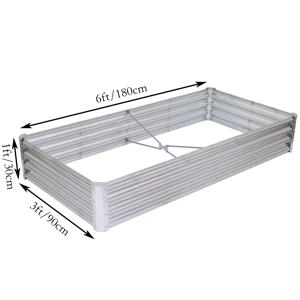 TEMU 1 팩, 8x4x1ft 아연 도금 제기 정원 침대, 화분 제기 침대, 야외 정원 상자, 야채 꽃 허브용 대형 금속 제기 화분 상자, 대형 금속 화분 상자 강철 키트