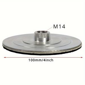 TEMU 1개 4인치 M14 알루미늄 합금 연마 패드 백킹 - 내구성 있고, 충전 필요 없는, 안전한 핏 금속 어댑터, 연마 및 연마 도구용, 지름 100mm