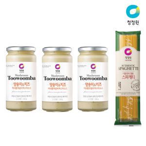 청정원 머쉬룸투움바 파스타소스, 350g, 3개 + 스파게티면, 500g, 1개