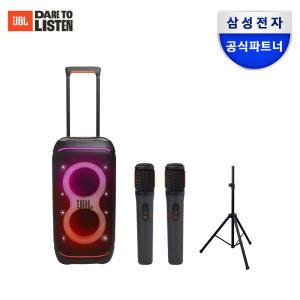 삼성공식파트너 JBL PARTYBOX STAGE 320 블루투스스피커 [블랙] + JBL PARTYBOX WIRELESS MIC 듀얼무선마이크 패키지