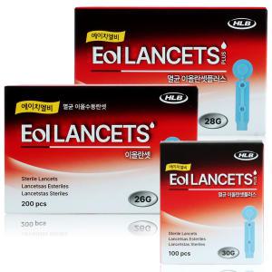 이올 채혈침 란셋 사혈침 사혈기 바늘 혈당침 당뇨침 26G 28G 30G 1박스 선택