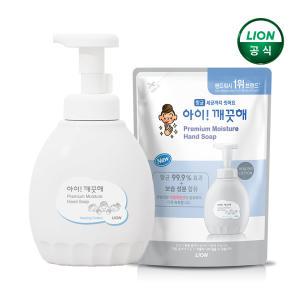 아이깨끗해 프리미엄 모이스처 힐링코튼 450ml용기x1개+400ml리필x1개/핸드워시