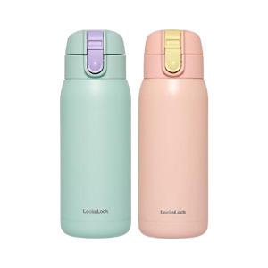 락앤락 스쿨핏 코튼캔디 원터치 텀블러 370ml, 민트+핑크, 2개