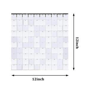 흰색 쉬머 벽 배경 12 인치 사각형 스팽글 패널 생일 웨딩 베이비 샤워 파티용 개/세트